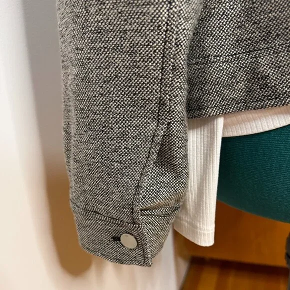 WMN 12 Anne Klein Tweed Lined Jacket Blazer Button Front Black/Gray nwot - Picture 4 of 13